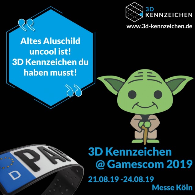 3D Kennzeichen auf der Gamescom