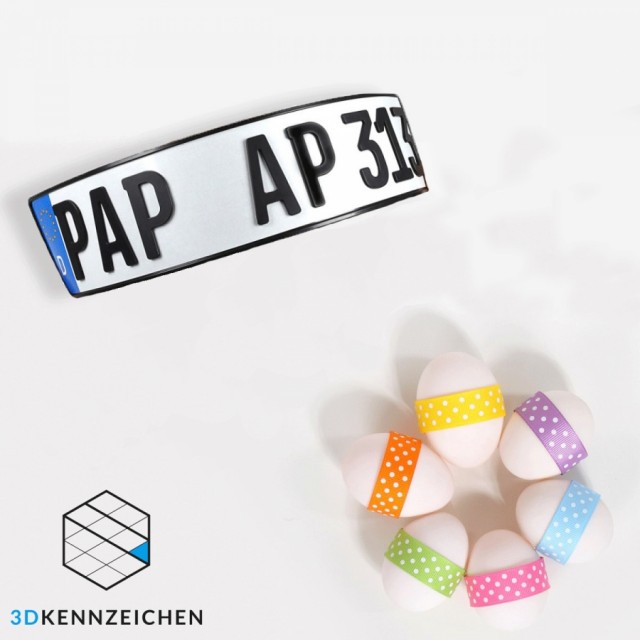 Perfekt als Ostergeschenk: 3D Kennzeichen