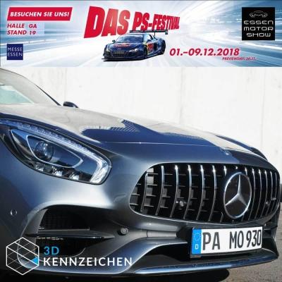 3D Kennzeichen auf der Essen Motor Show 2018